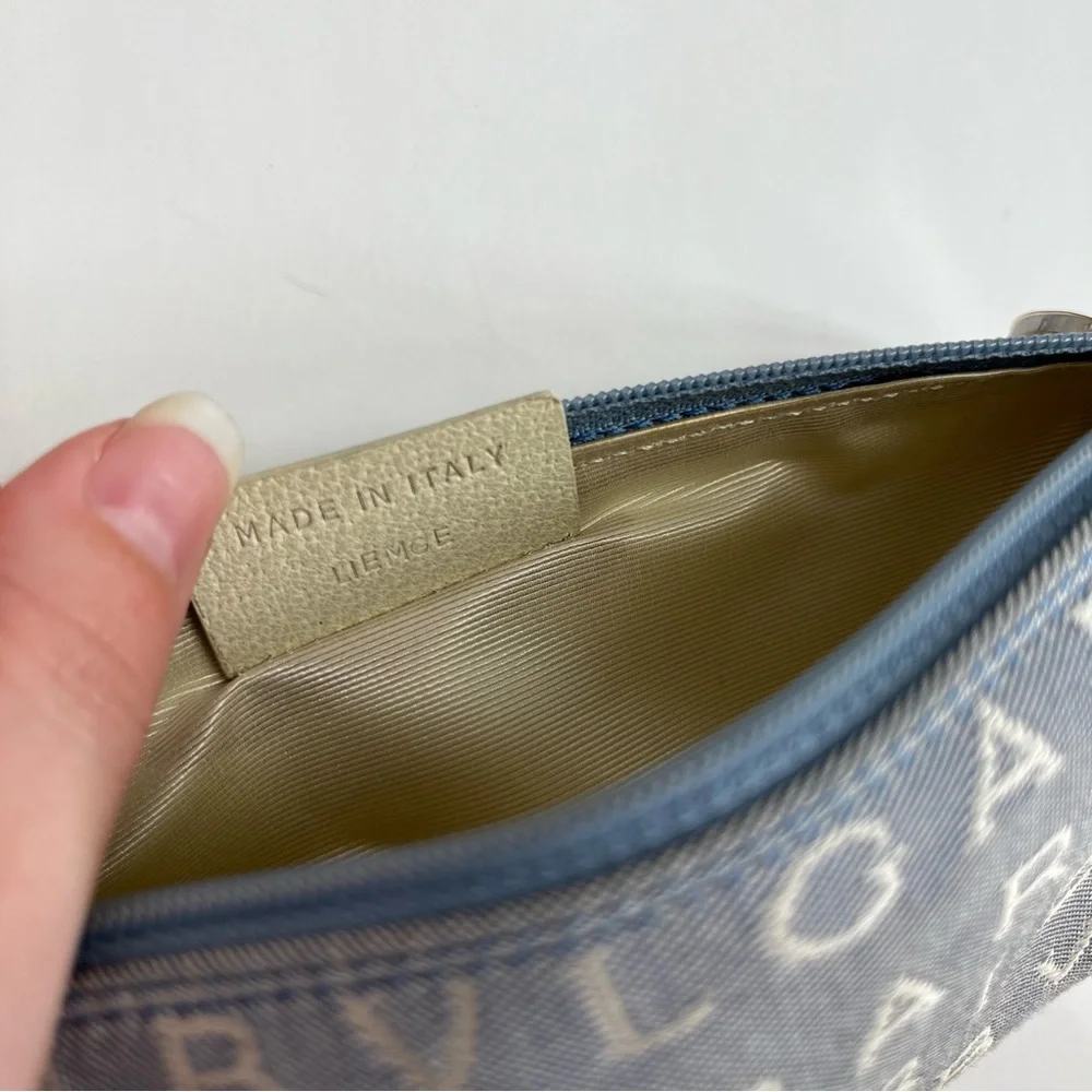 BVLGARI Logo Mania Pouch Canvas Zip Long Wallet